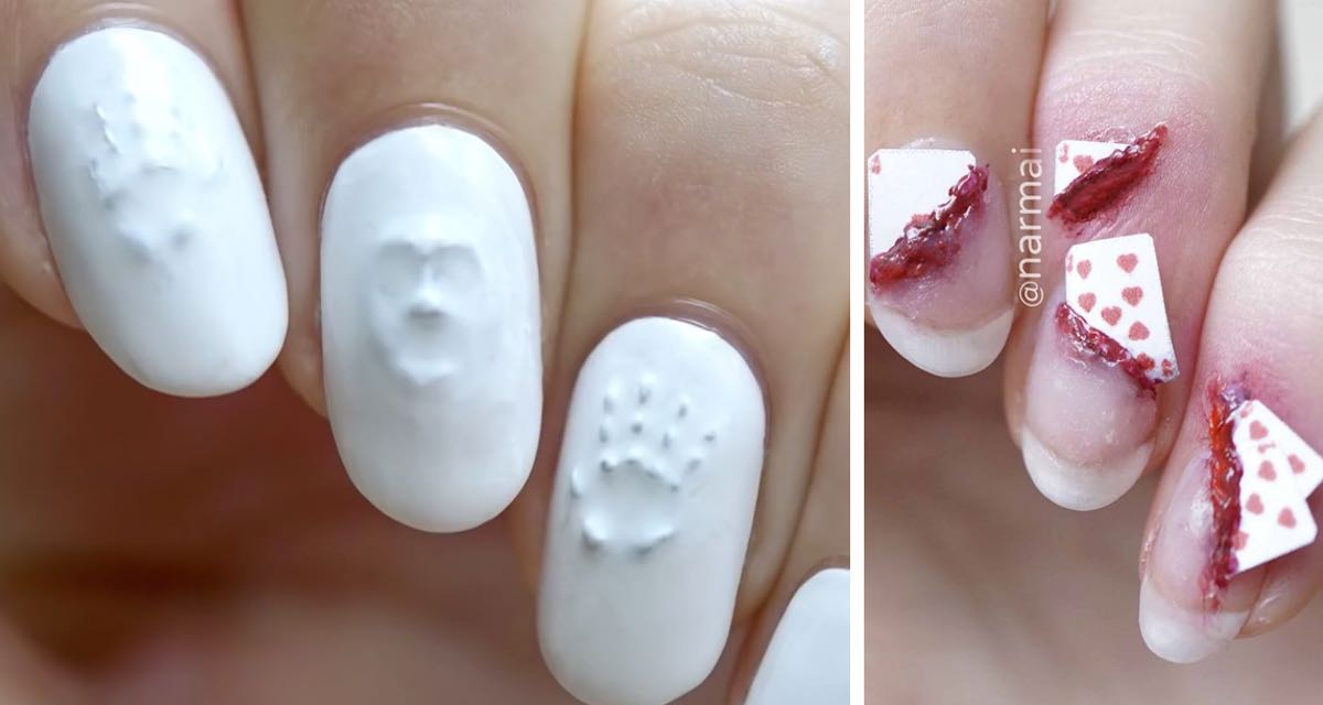 13 ideas realmente aterradoras para decorar tus uñas en