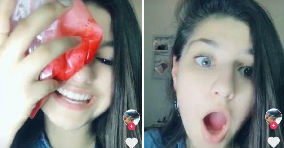 le nouveau challenge mettre un sachet remplis de javel sur ses yeux pour les faire changer de couleur info ou intox upsocl