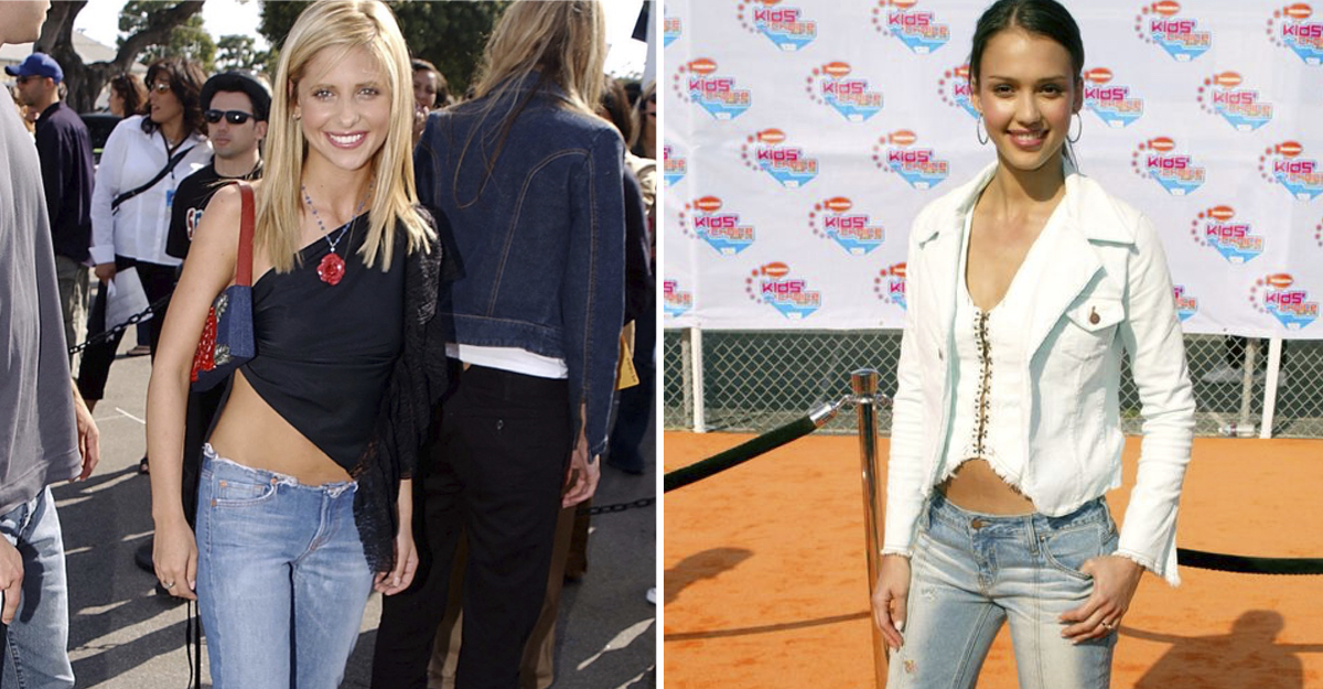 12 famosas que confiaron en la moda y usaron jeans de tiro bajo. Ni a  Rihanna le quedaban bien | Upsocl