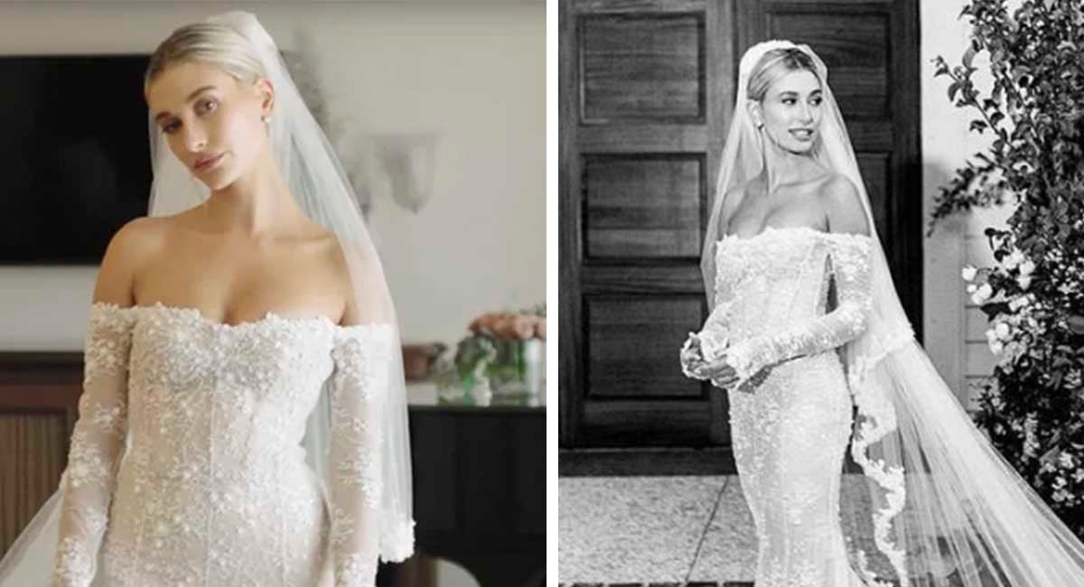 Revelan video de Hailey Bieber probándose su vestido de novia. Tenía otro  mensaje en la espalda | Upsocl