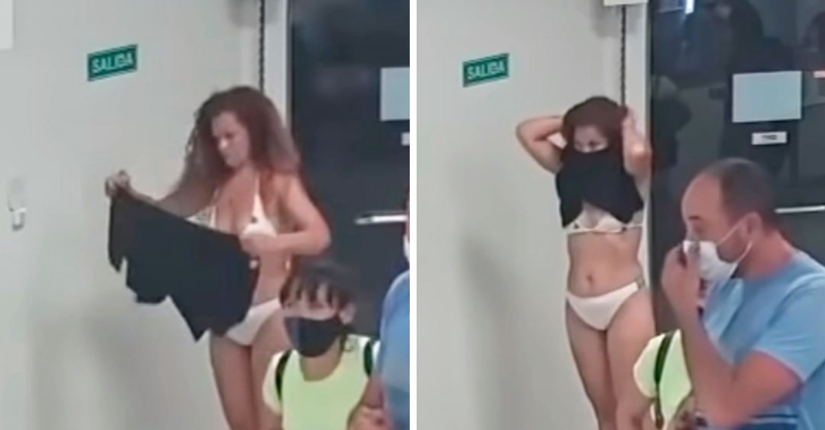 Vídeo: una mujer se quita el tanga y lo usa como mascarilla para no ser  expulsada de una tienda